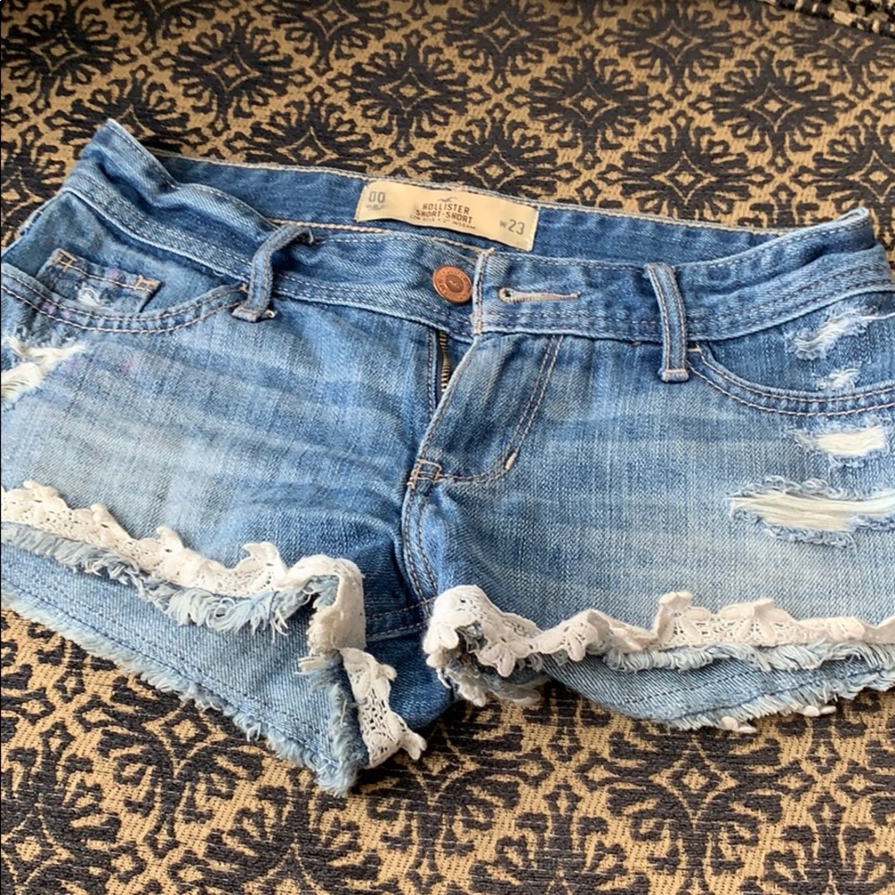 lace bottom jean shorts